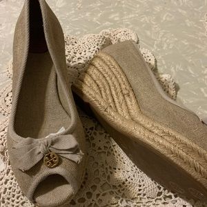 Tory Burch wedge peep toe sandals